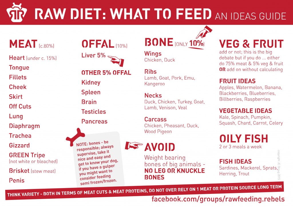 Raw Diet Feeding Chart