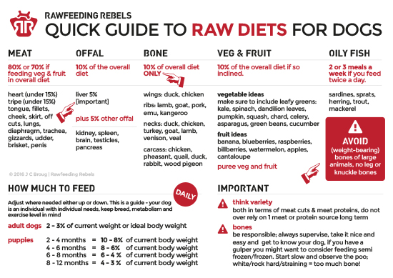 Raw Feeding Chart For Puppies